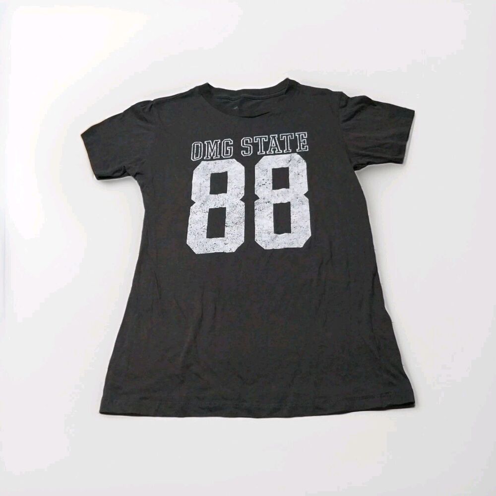 VTG Corner Shop Juniors Women Medium Tee Charcoal Gray T-Shirt Skater OMG STATE